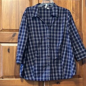 St. John's Bay Purple Plaid Shirt